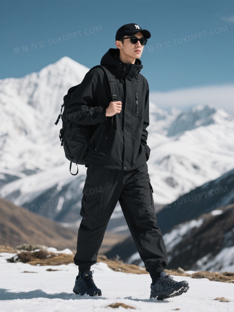 旅拍摄影西藏雪山188cm的亚洲男模特