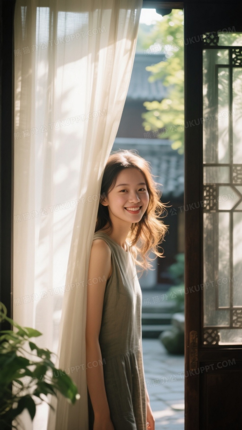 故障美学中式梦核与氛围人像摄影