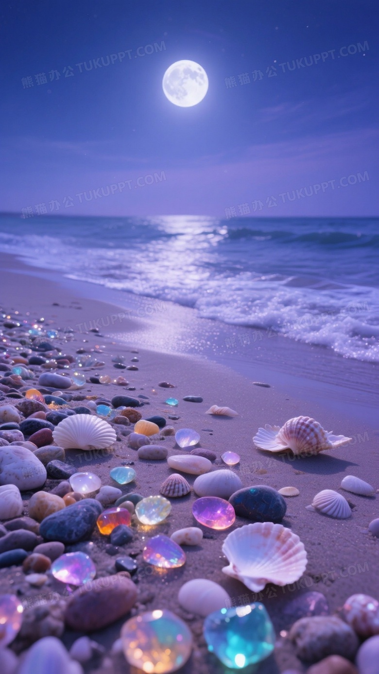 唯美风格在一片静谧的海滩上