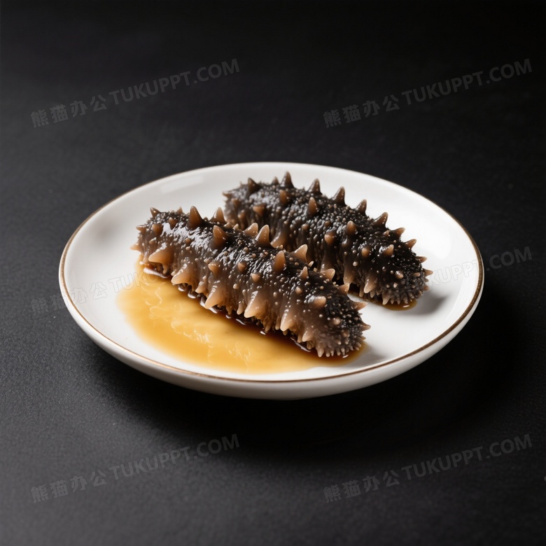 海参海鲜美食摄影黑色背景
