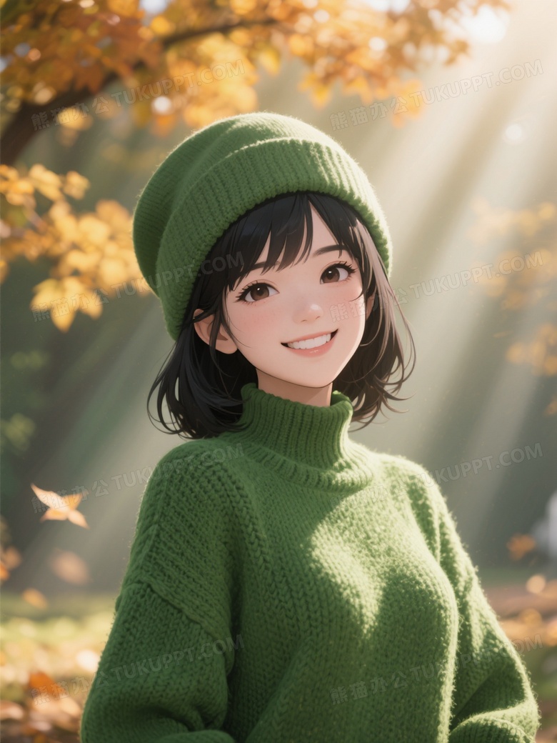 秋天的季节一位中国女孩