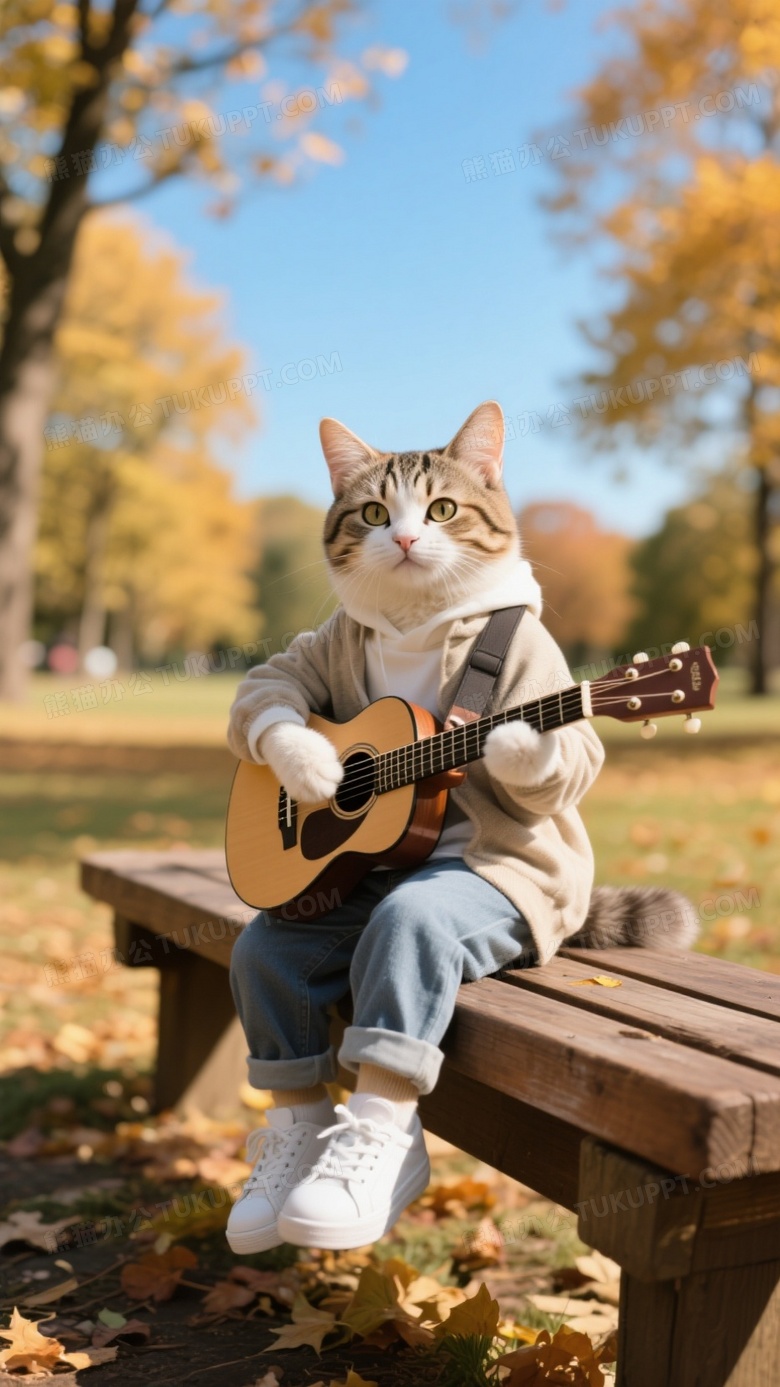 一只小可爱的猫咪穿休闲服