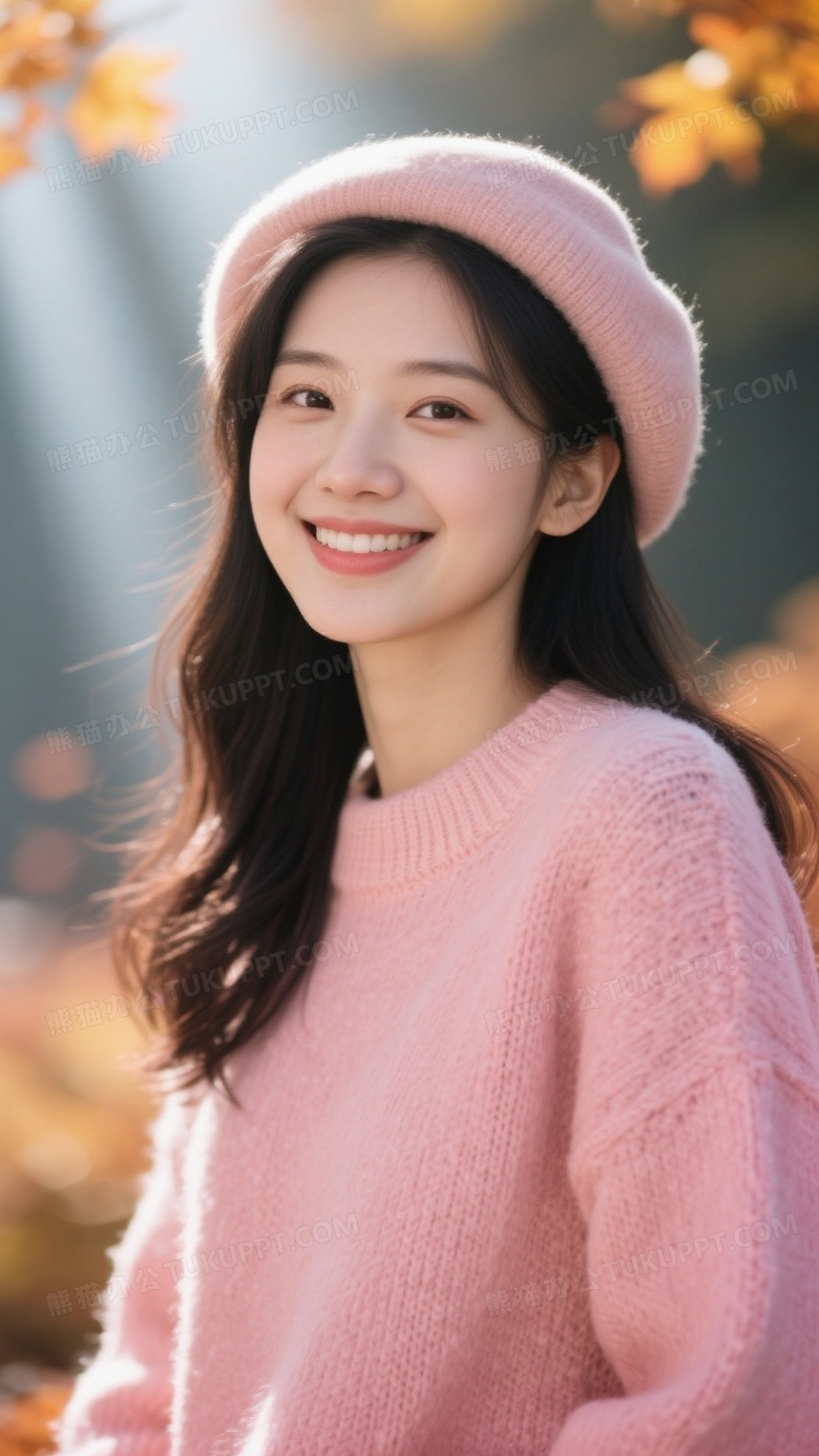 秋天的季节一位中国女孩