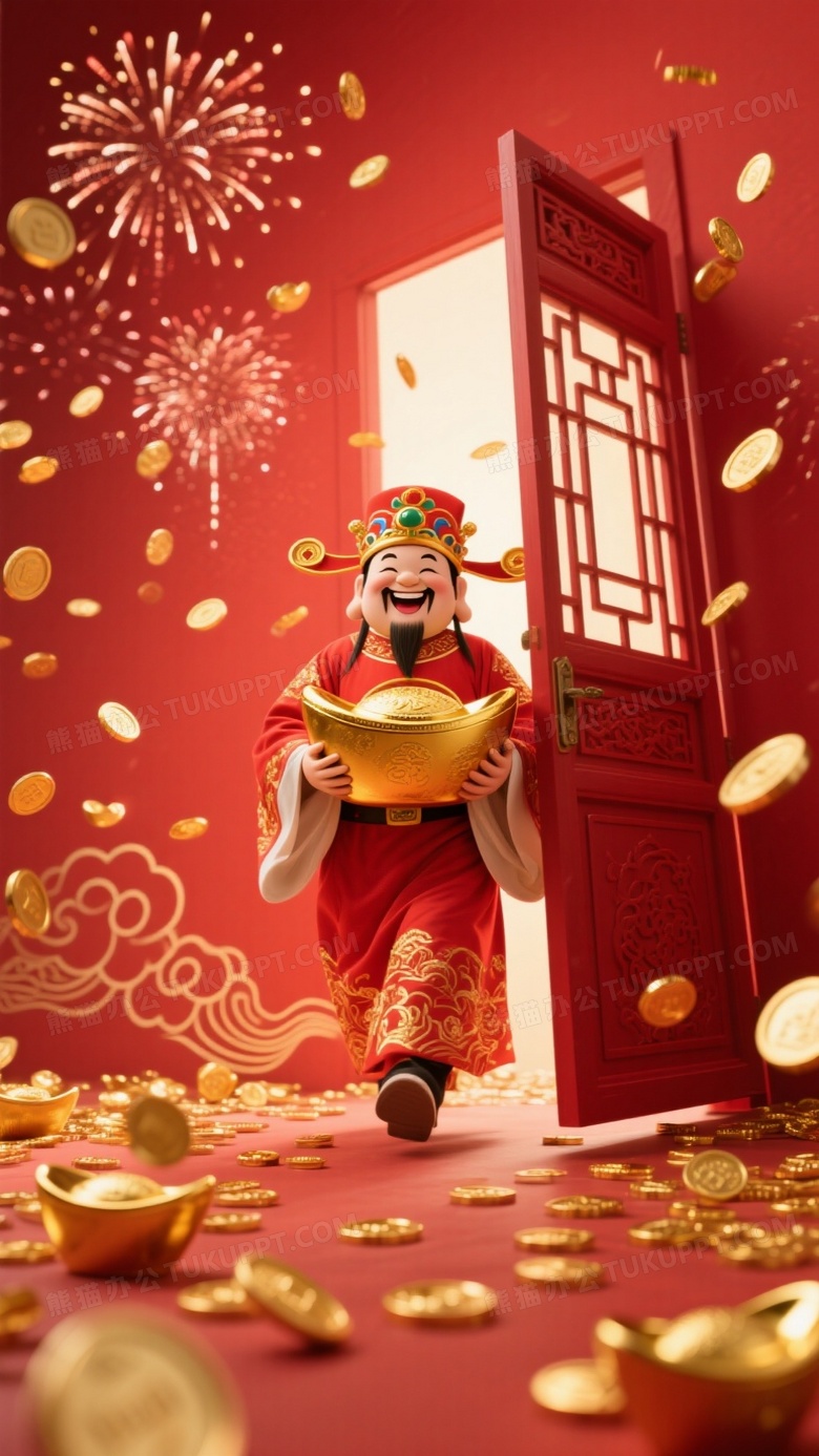 中国财神爷超现实主义