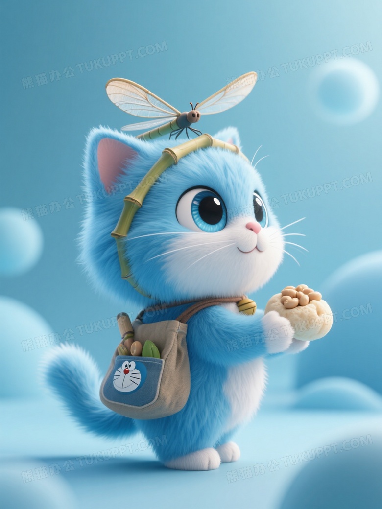 一身天蓝色毛发有个万能百宝袋的动物