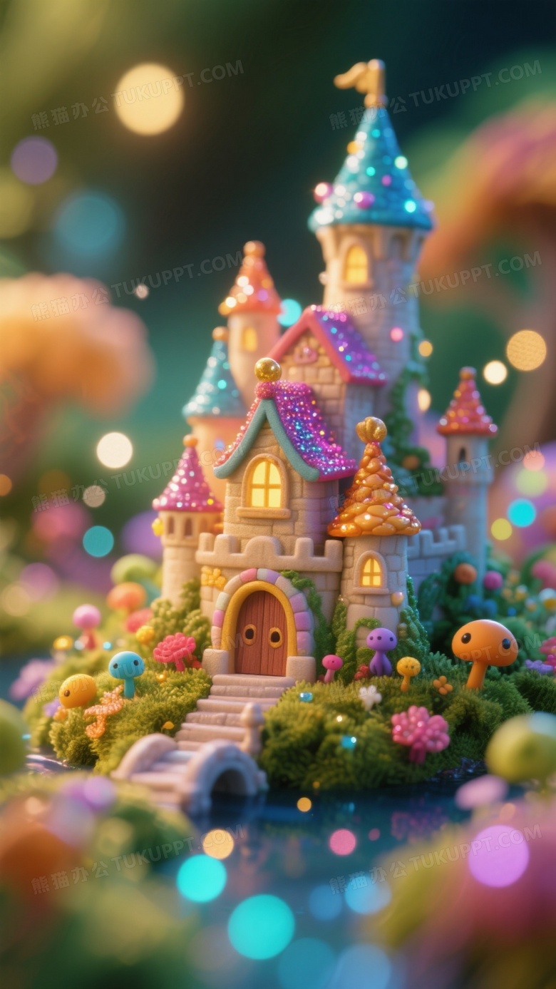 一个奇妙的微观景观童话风格