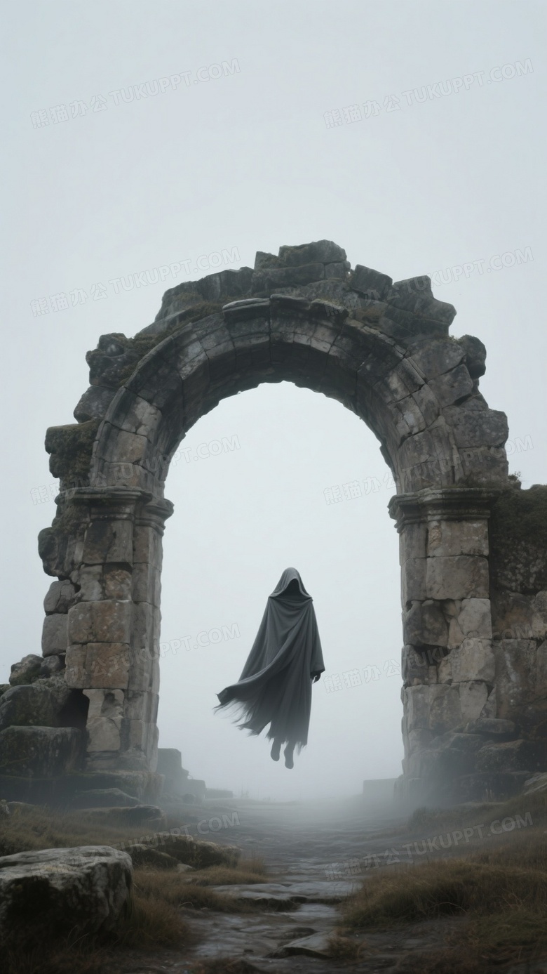 摄影杰作真实感远方破碎古老的遗迹