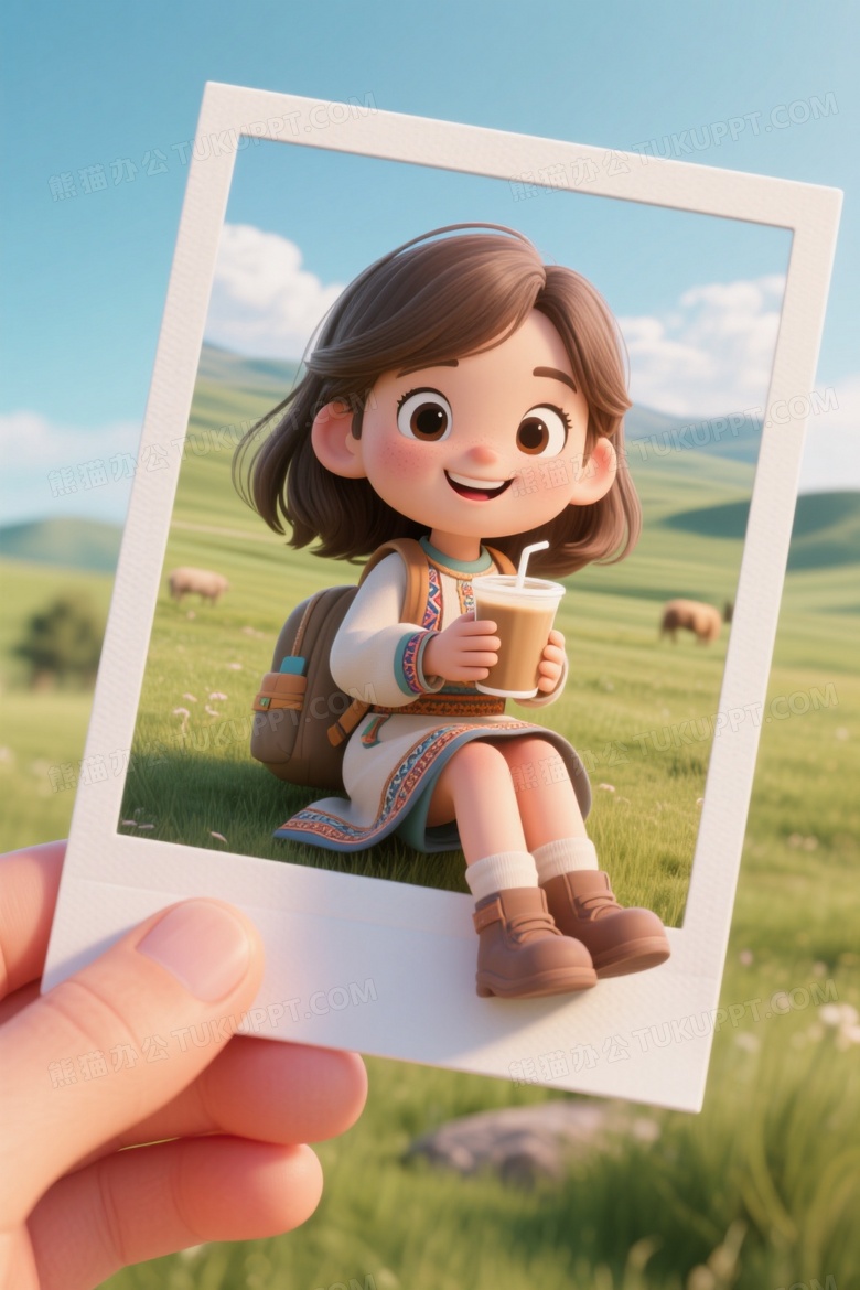 超现实卡通风格一个时尚可爱的3D角色