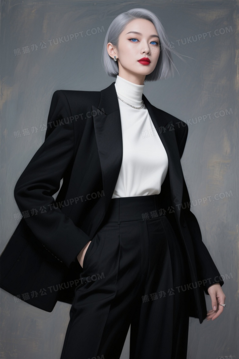 画面呈现出一张极具质感的半身肖像写真