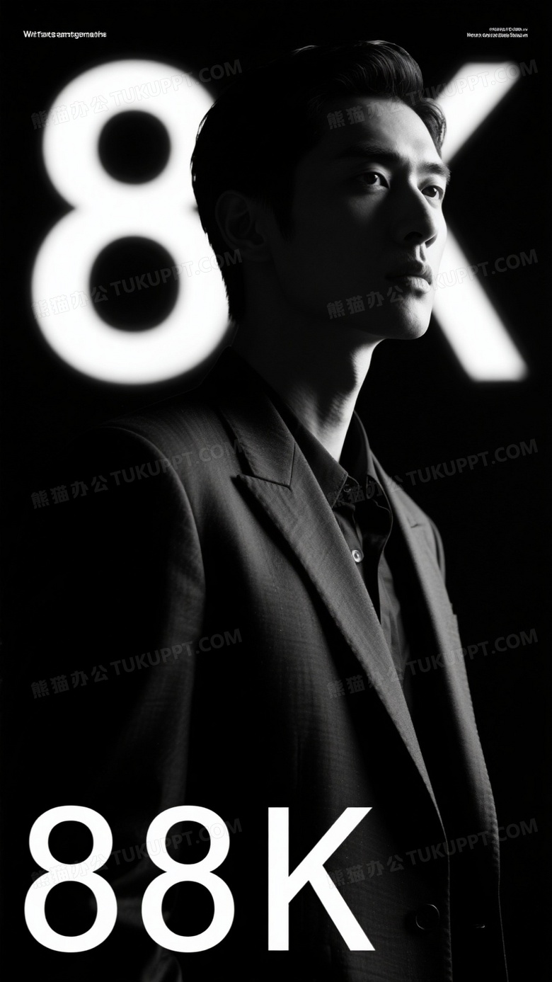 8K高清剪影视角低角度拍摄半身像