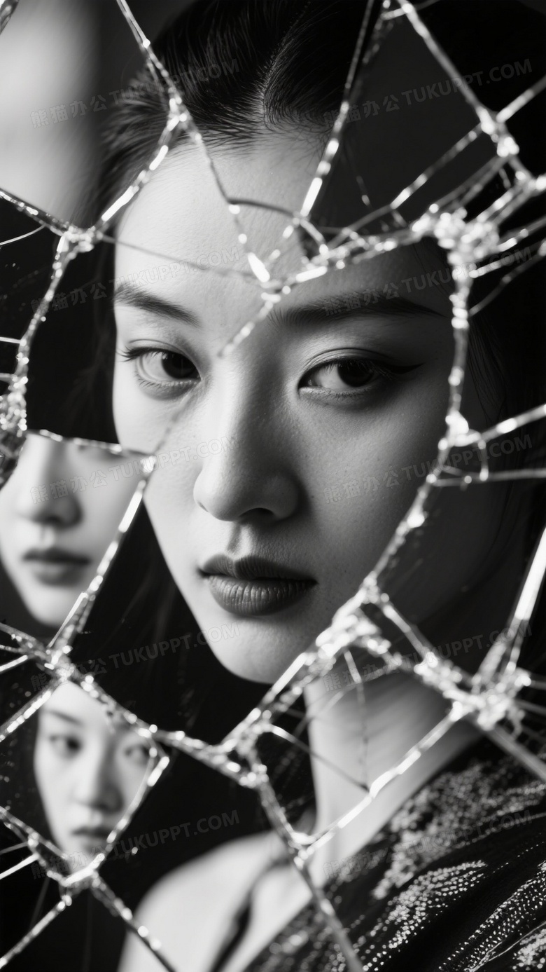 伪影低质量模糊单色肖像