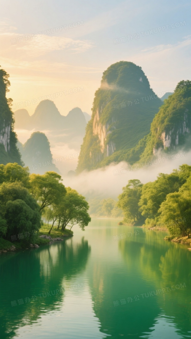 画一副桂林山水图有山