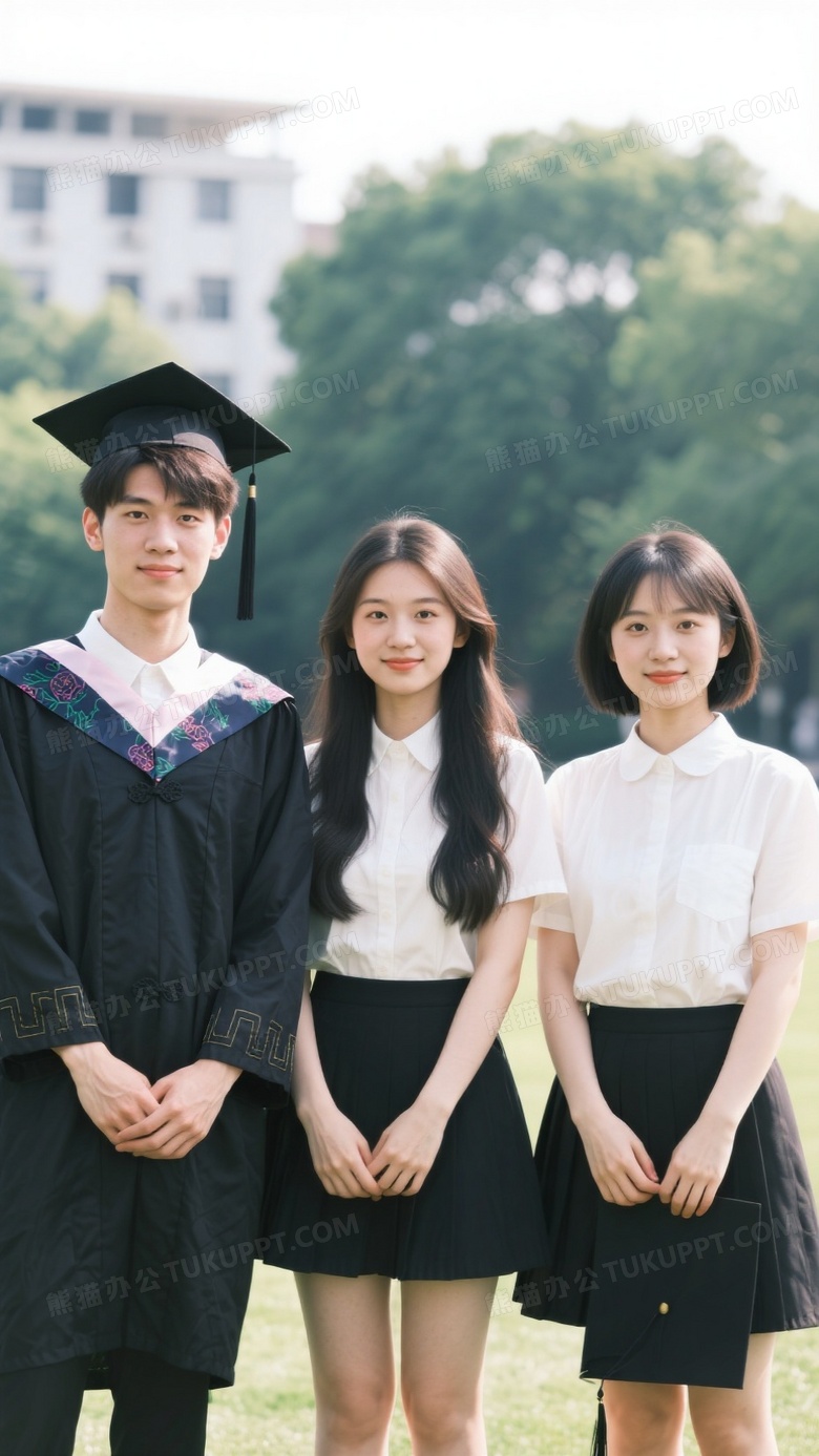 三个人的大学毕业照要求真实感