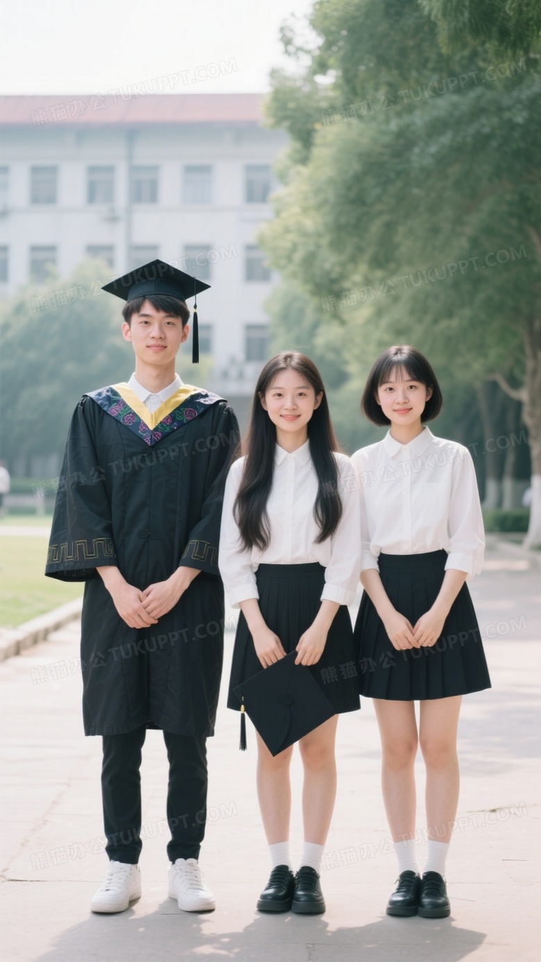 三个人的大学毕业照要求真实感