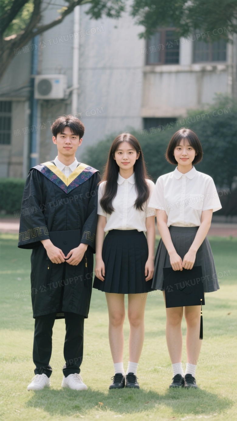 三个人的大学毕业照要求真实感