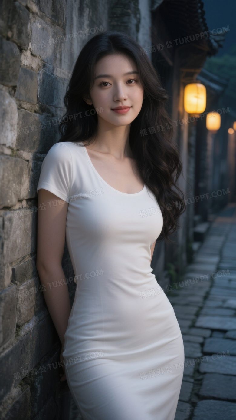 高清真人写真半身像中景拍摄