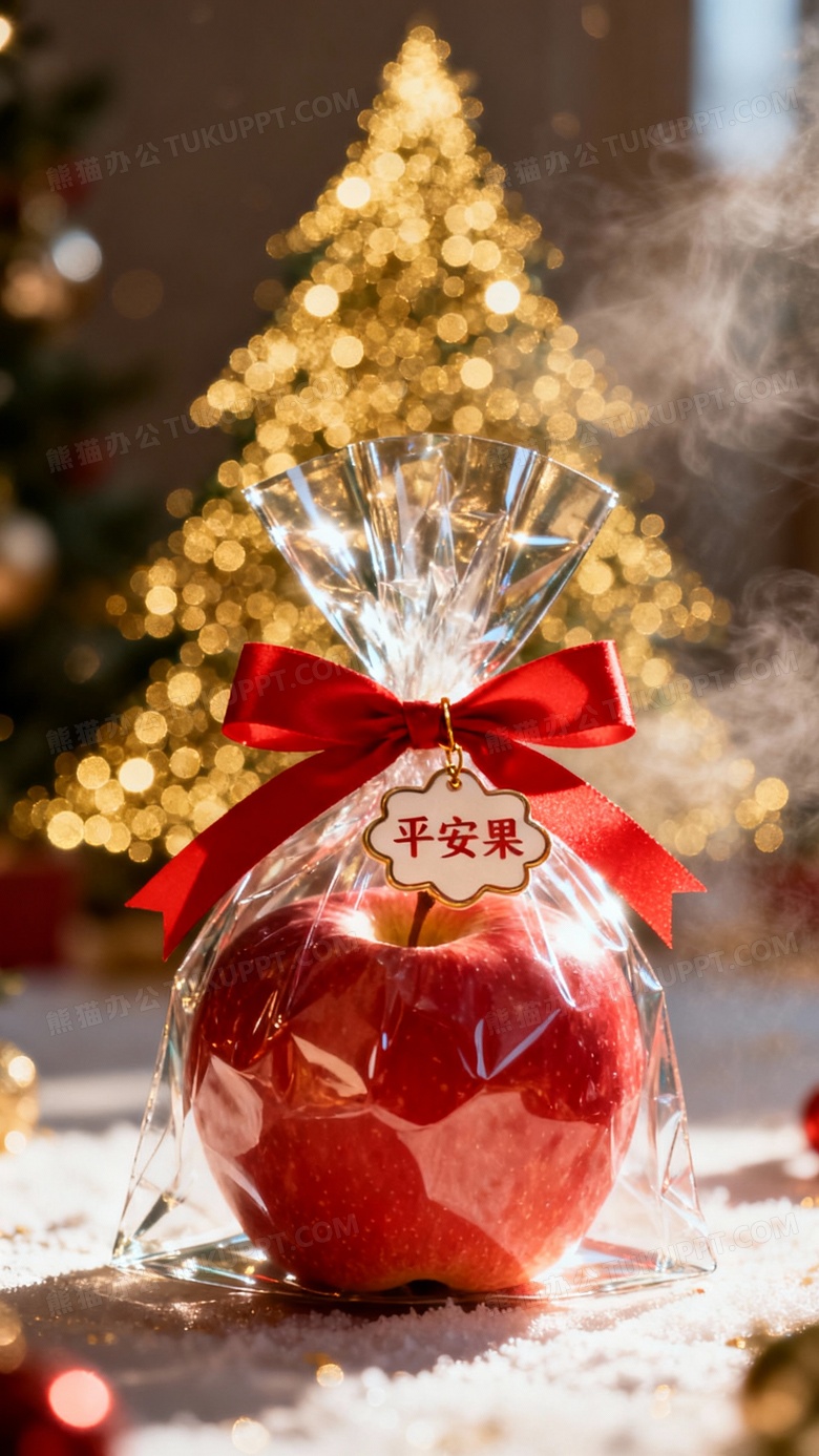 平安夜平安果透明精美塑料袋装着超大红苹果