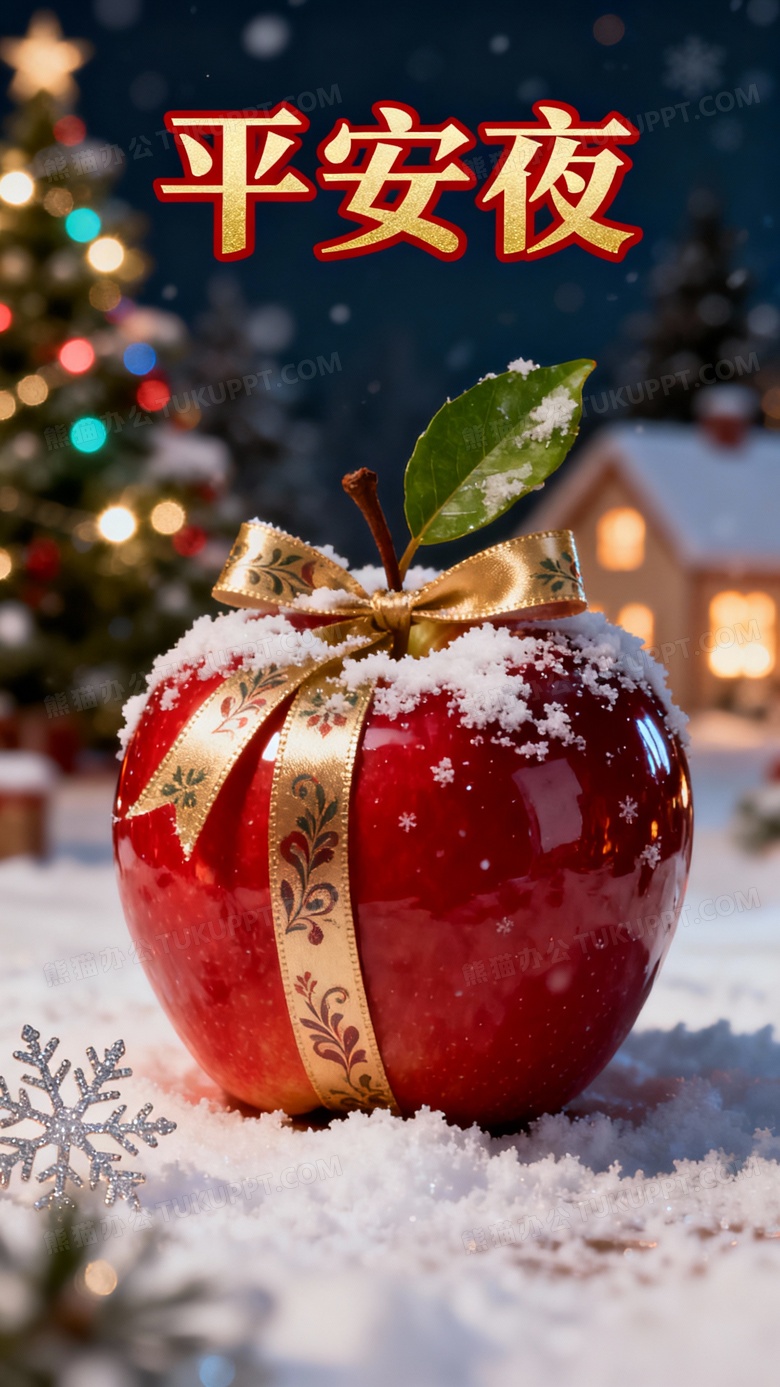这是一张以平安夜为主题的圣诞节海报