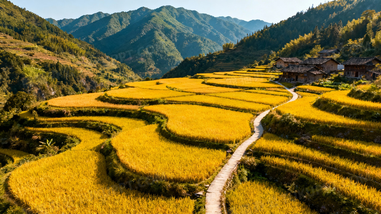 航拍展示大山深处的中国农村全貌