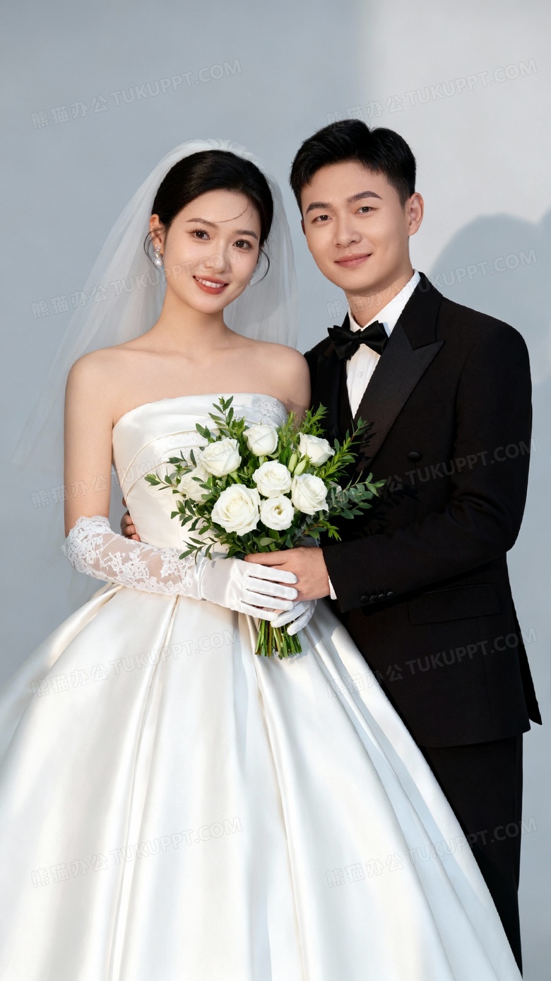 一对年轻的亚洲新婚夫妻