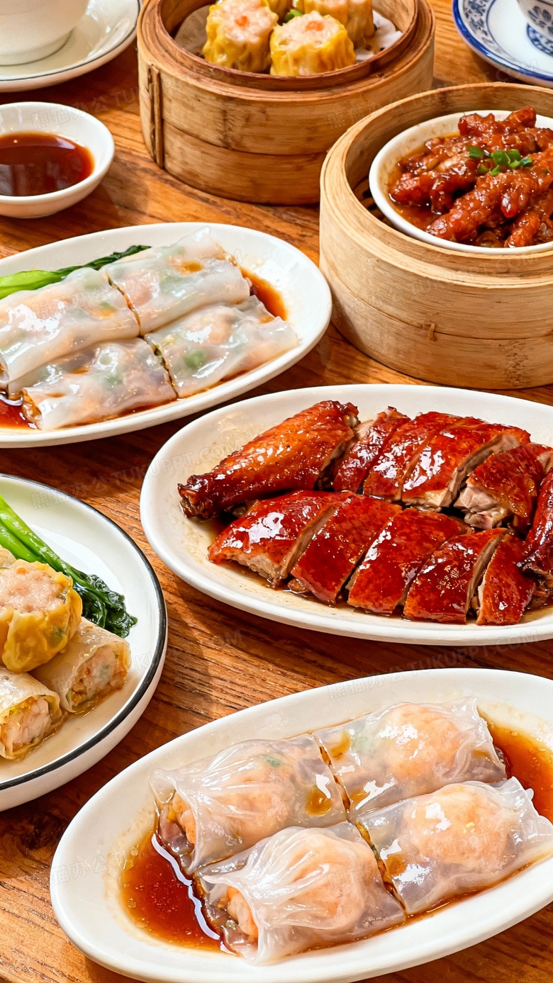 用写真风格描绘广东的特色美食
