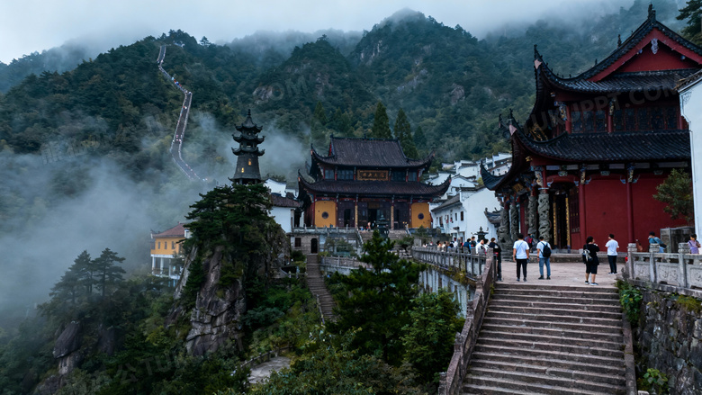 九华山美丽的人文风景图片
