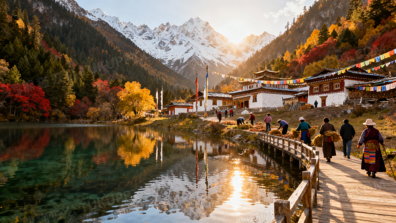 九寨沟美丽的人文风景图片