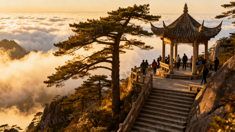 黄山美丽的人文风景图片