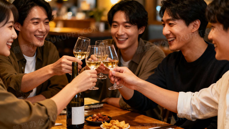 一群人喝酒的图片