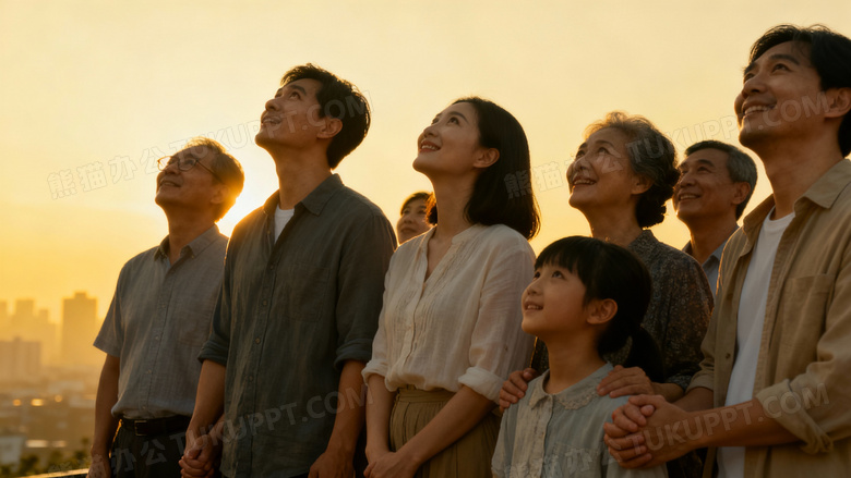 一群人憧憬新生活