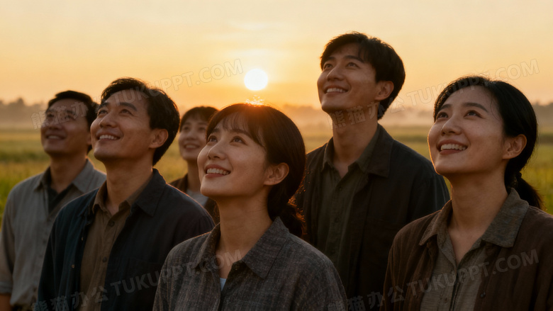 一群人憧憬新生活