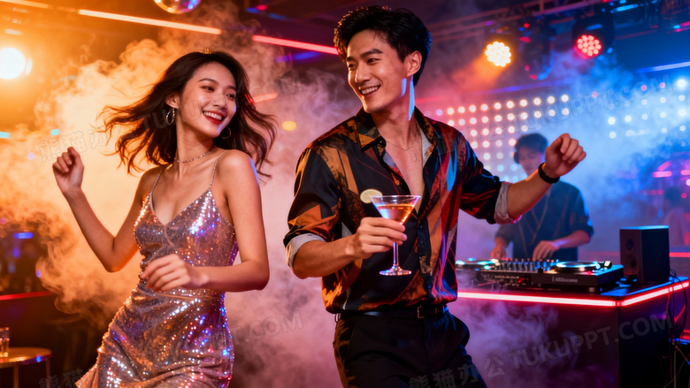 美女帅哥在夜店的图片