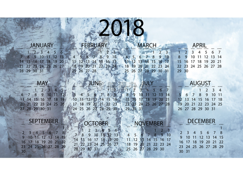 2018年新年日历图片