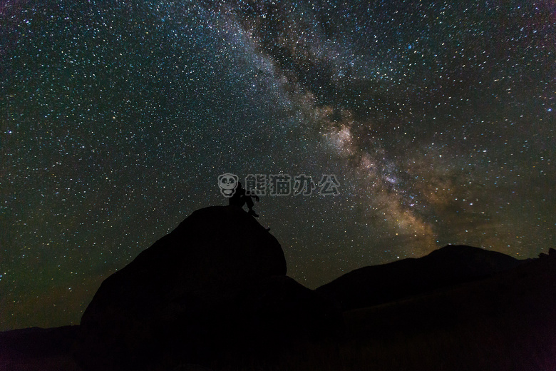 夜观银河星空图片