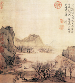 明代陆治的花溪渔隐图画作高清图片