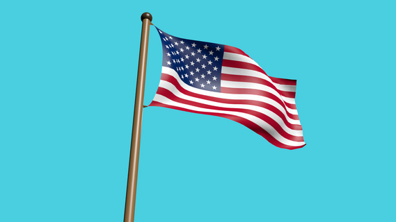 美国旗帜飘扬图片