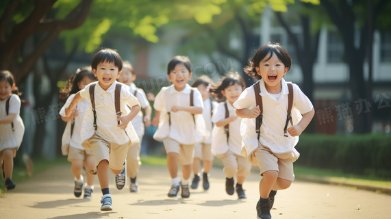 小学生开学季新学期校园拍照jpeg格式图片下载_熊猫办公