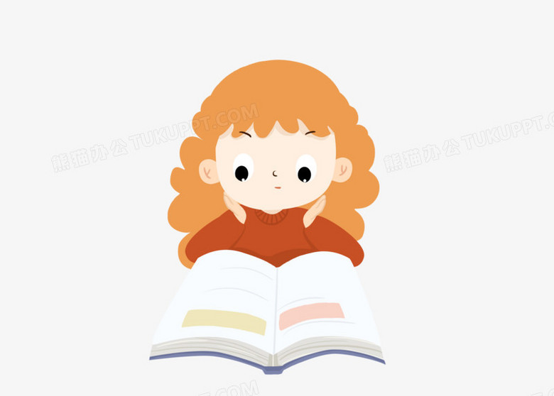 读书日世界读书日元素女孩看书卡通手绘png图片素材免费下载 手绘png 4961 3543像素 熊猫办公