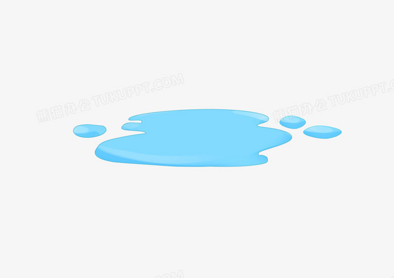 在整个配色上使用蓝色作为基础色调,设计了一滩水洼,卡通效果的展现