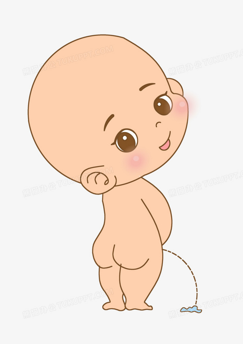 可爱卡通彩色风格尿尿宝宝