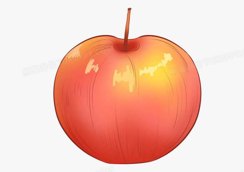 卡通简约红色水果苹果手绘png图片素材免费下载 卡通png 5017 3545像素 熊猫办公