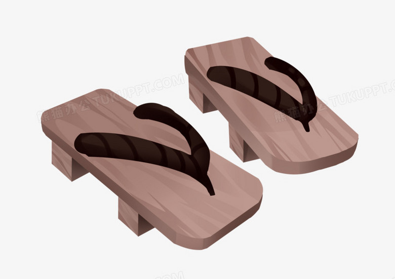 手绘卡通小清新创意立夏夏天木质木屐元素