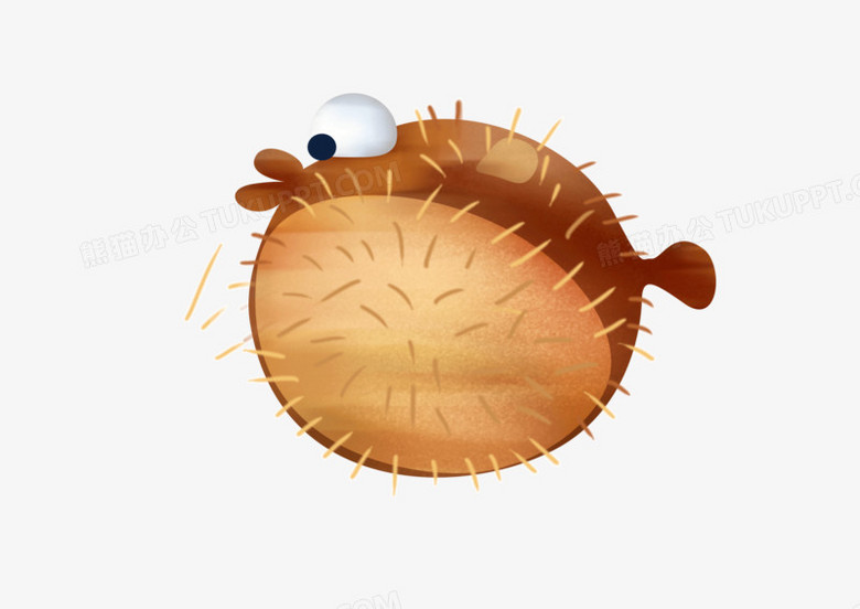 卡通简约可爱刺刺鱼海洋生物