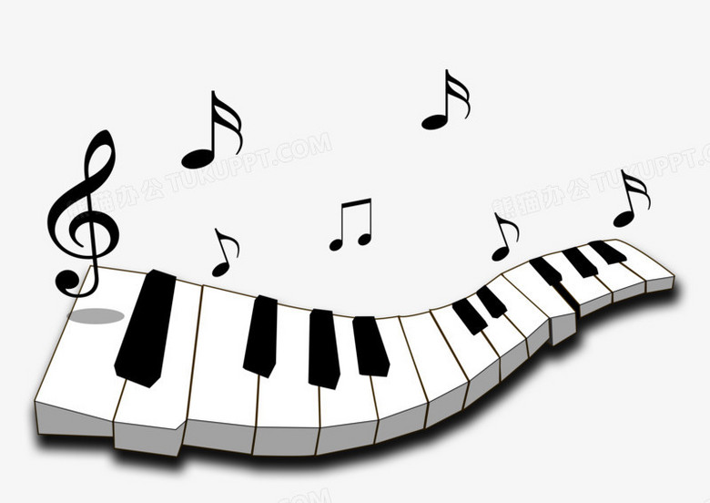设计了一个黑白琴键弹出的音符,卡通效果的展现形式更好的突出电子琴