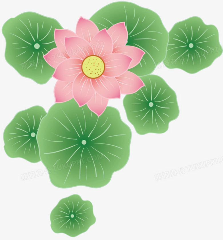 清新手绘荷花元素