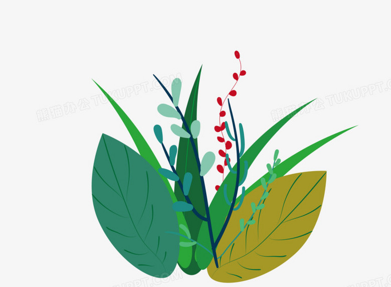 手绘夏季植物插画png图片素材免费下载 手绘png 3000 20像素 熊猫办公