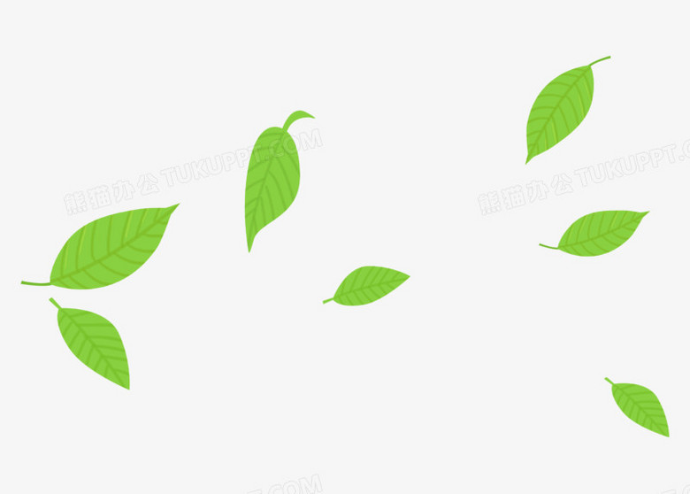 元素叶子小清新手绘树叶植物枫叶简约装饰绿色
