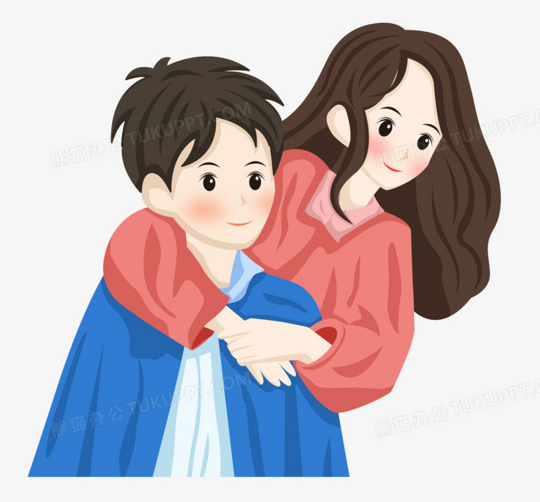 情人节之手绘男朋友背女朋友