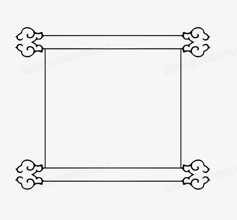 黑白线条传统风格线条边框元素