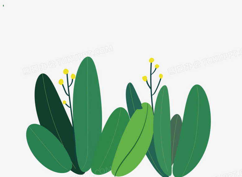 手绘矢量图可爱植物素材